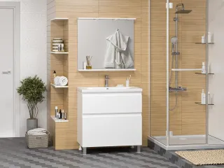 Напольная тумба под раковину Misty Лаки 80 см П-Лак-01080-0112Я белый